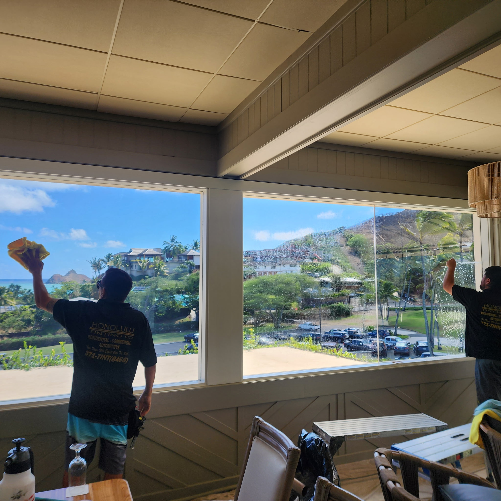Custom home residential solar control film by Honolulu Tinting Co.